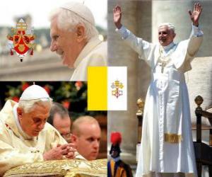 Puzzle Βενέδικτος ΙΣΤ&#039;, Joseph Ratzinger Alois είναι οι 265 χιλ. Πάπα της Καθολικής Εκκλησίας.
